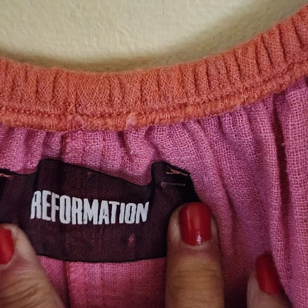 Reformation Nashville Dress Coral Pink Size L